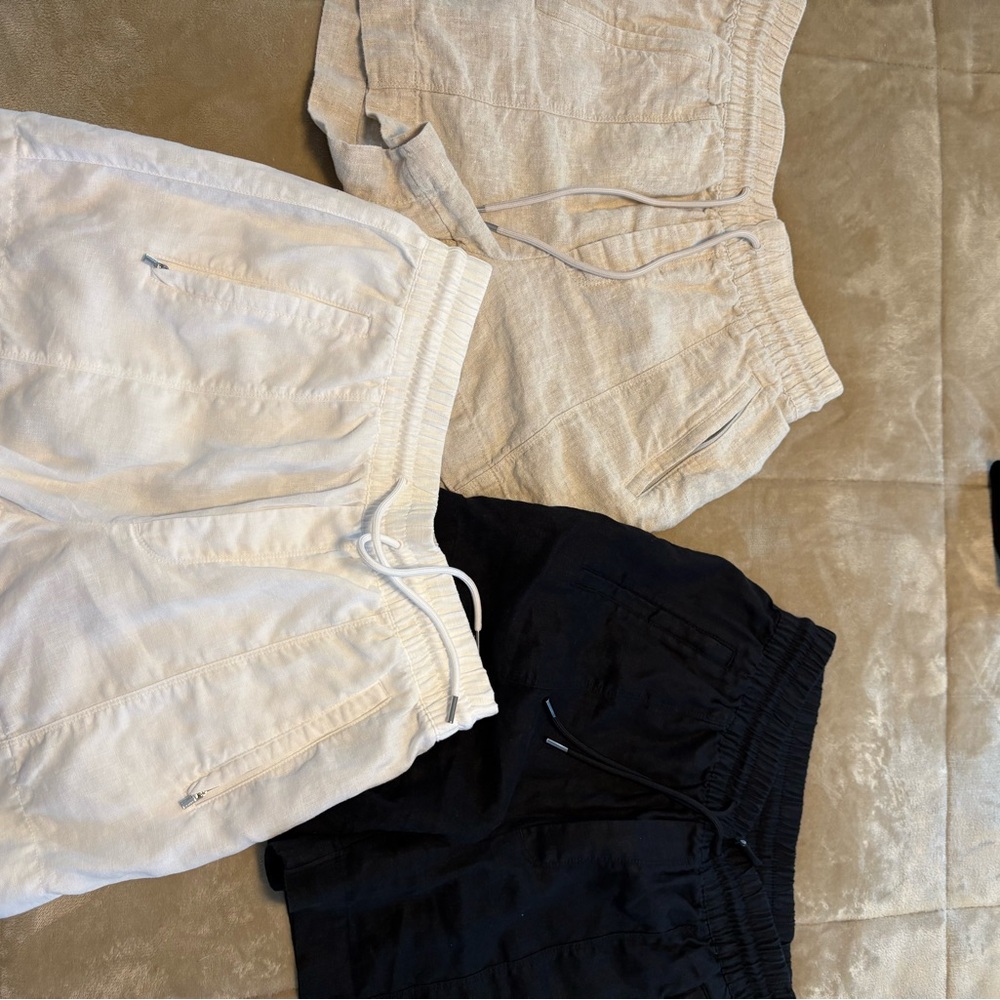 Athleta Shorts Trio in Black, Gray, and Cream